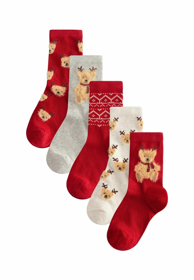 Next RICH CHRISTMAS  5 PACK  - REGULAR FIT - Ponožky - red cream bear