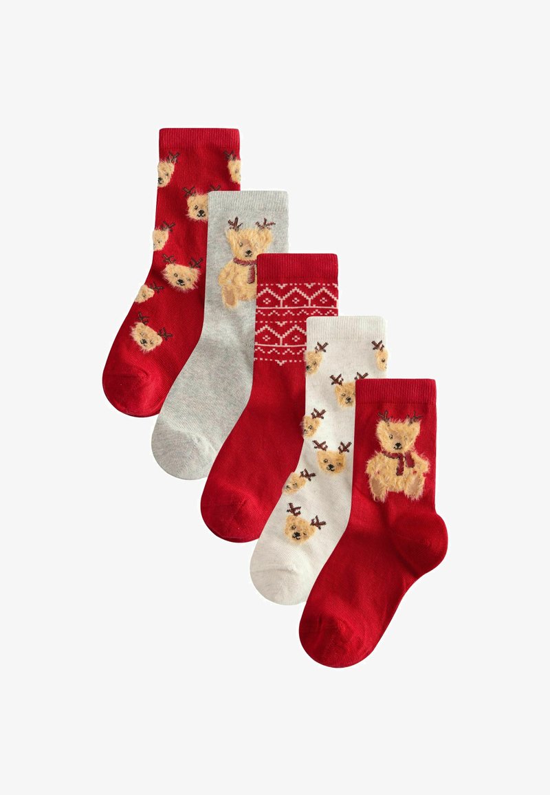 Next RICH CHRISTMAS  5 PACK  - REGULAR FIT - Ponožky - red cream bear