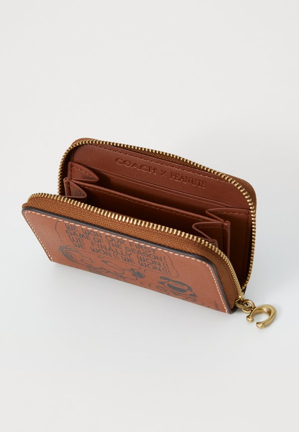 PEANUTS NEWSPAPER PRINT SMALL ZIP AROUND CARD CASE - Wallet - hazelnut3