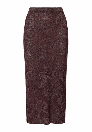 LIU JO, LIU JO LAMÉ LACE MIDI SKIRT - Jupe trapèze - bordeaux