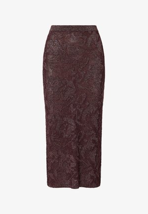 LIU JO, LIU JO LAMÉ LACE MIDI SKIRT - Jupe trapèze - bordeaux