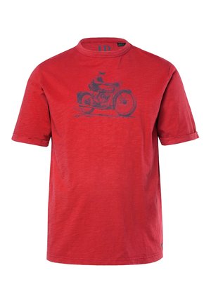 JP1880, HALF SLEEVE, CHEST PRINT - Print T-shirt - burgundy red