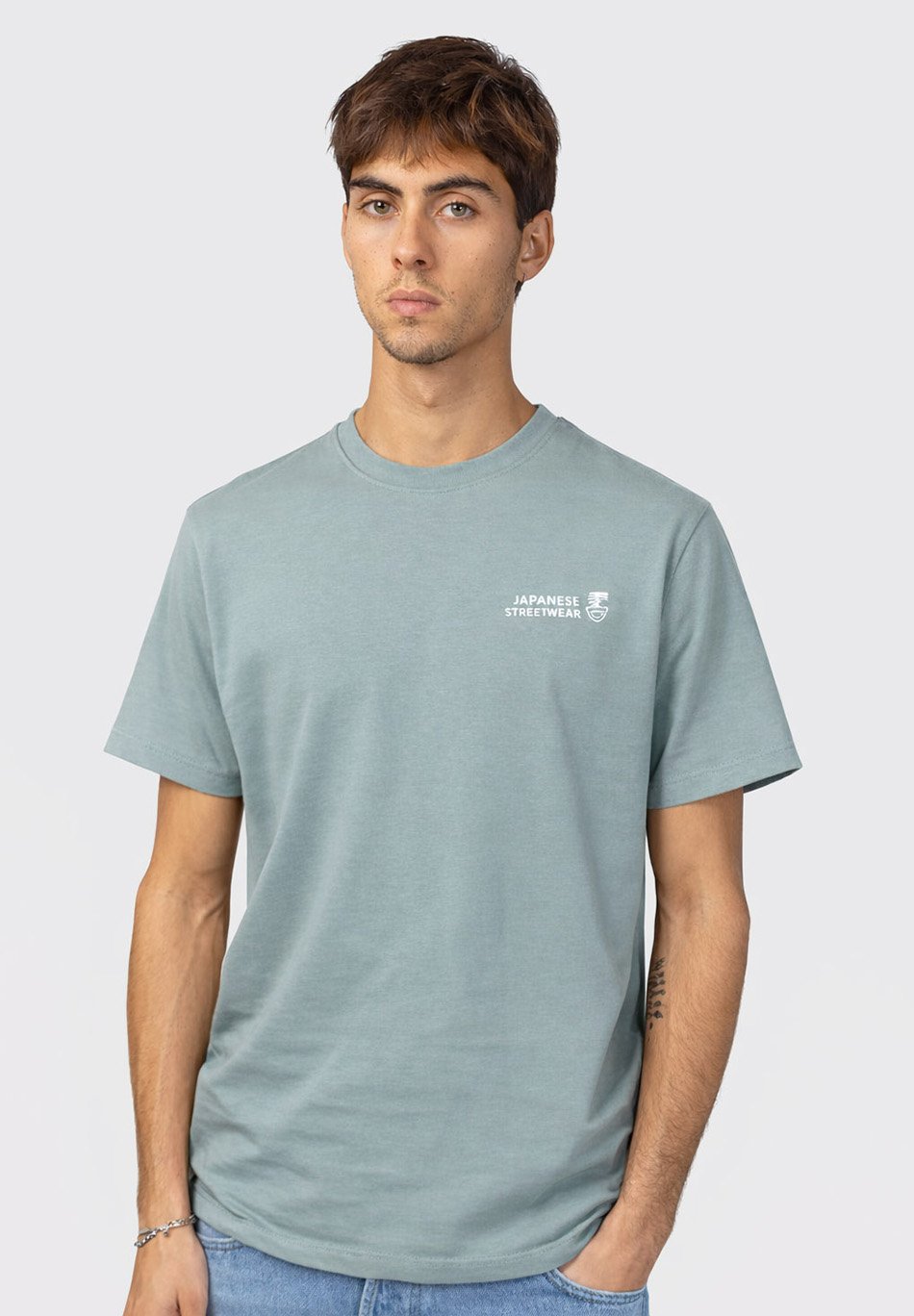 Kaotiko OSAKA UNISEX - Tricou cu imprimeu - steel/albastru