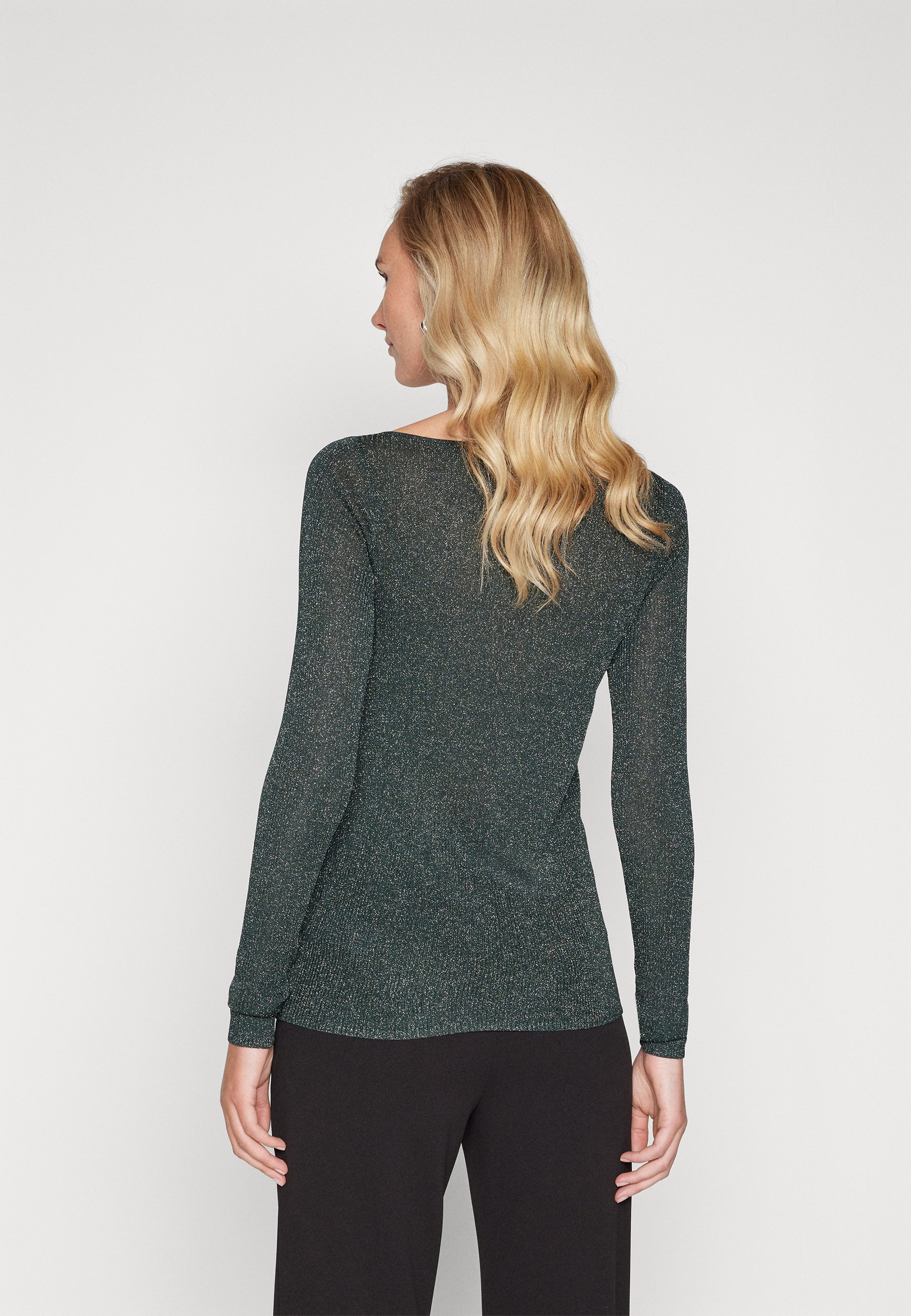 売れ筋商品|||タイガー オブ スウェーデン Tシャツ レディース トップス ALIIANNA - Long sleeved top - black green Tiger of Sweden ALIIANNA - Long sleeved top - black green