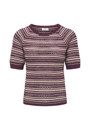 JDY, JDYDARA S/S O-NECK PULLOVER KNT - T-shirt print - windsor wine
