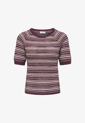 JDY, JDYDARA S/S O-NECK PULLOVER KNT - T-shirt print - windsor wine
