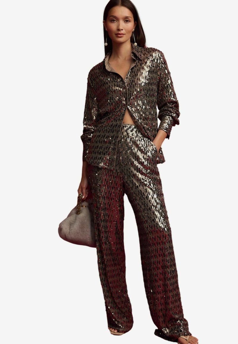 Next WIDE LEG SEQUIN TALL - Stoffhose - gold