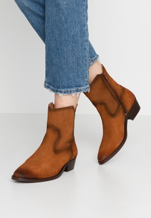 Bottines de cowboy / motard - camel