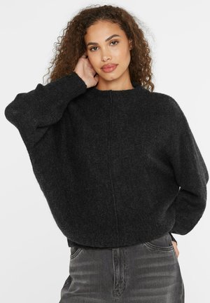 SENSES.THE LABEL, SENSES.THE LABEL PULLOVER MIT FLEDERMAUSÄRMELN - Jumper - black melange