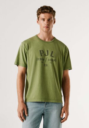 BASIC GUNNER TEE - T-shirt con stampa - washed army green