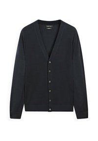 BUTTONED MERINO V-NECK - Gilet - dark blue