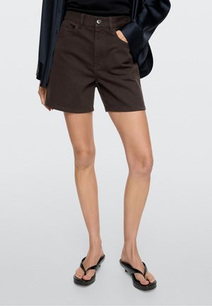 Massimo Dutti Džínové kraťasy - mottled dark brown