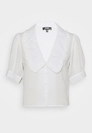 EXAGGERATED COLLAR BUTTON THROUGH BLOUSE - Skjorta - white