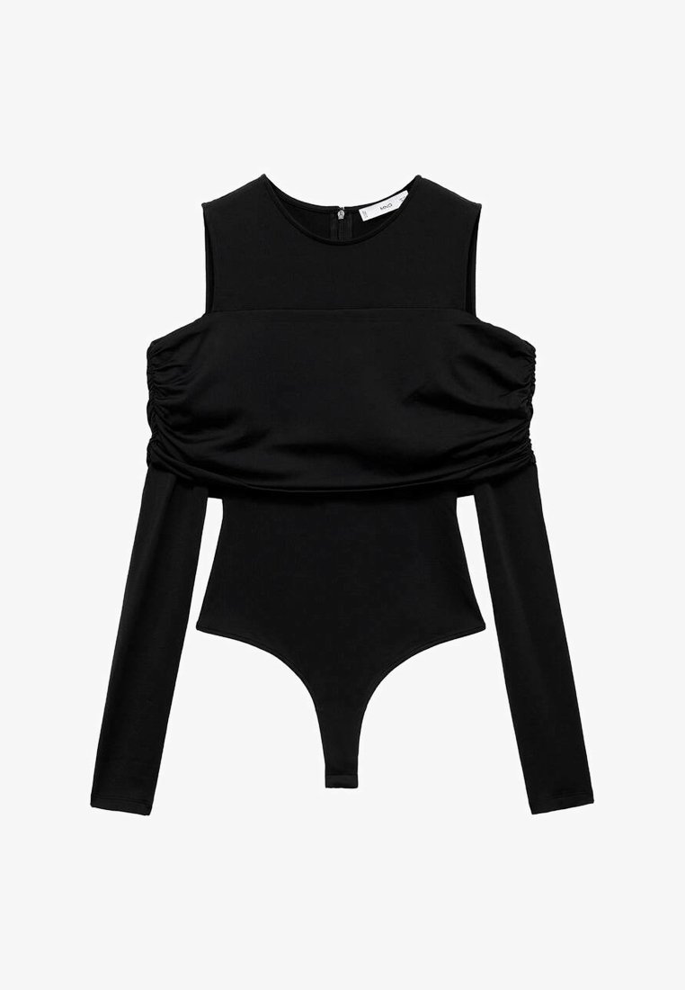 MANGOPOP Body a maniche lunghe con collo alto e cerniera, da donna, a costine, con scollo profondo a V, sexy, 01-manica lunga Bianco, X-Small MANGOPOP Body a maniche lunghe con collo alto e cerniera, da donna, a costine, con scollo profondo a V, sexy, 01-manica lunga Bianco, X-Small