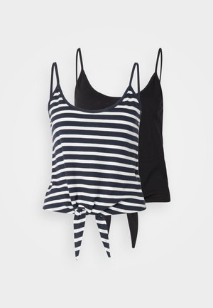 ONLY Tall, ONLMAY LIFE SHORT KNOT 2 PACK - Μπλούζα - black/night sky/cloud dancer