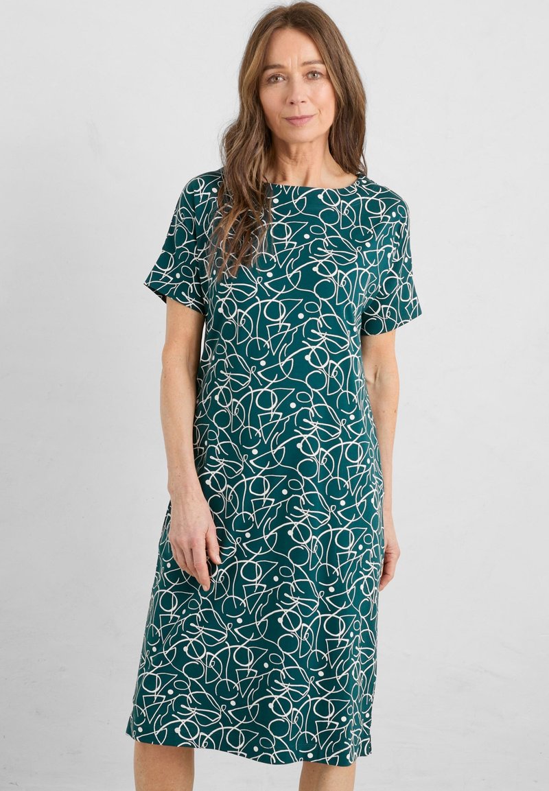 Seasalt Cornwall SHELL Jersey dress sundance dark wreckage/teal