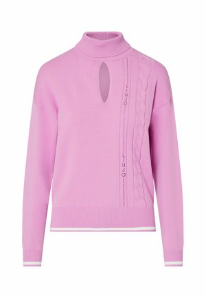 LIU JO, LIU JO TURTLENECK SWEATER WITH CUT-OUT - Striktrøje - pink