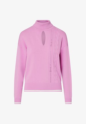 LIU JO, LIU JO TURTLENECK SWEATER WITH CUT-OUT - Striktrøje - pink