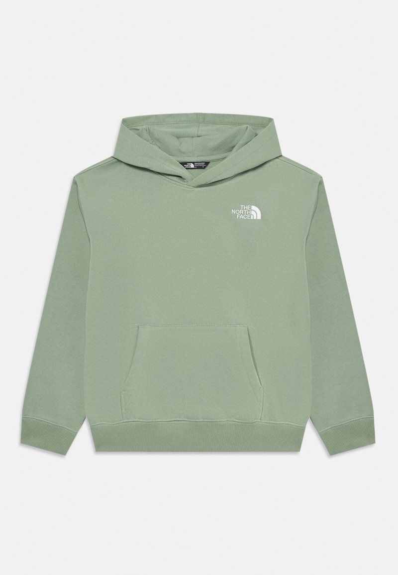 Sweatshirt com capuz em verde claro, feito de tecido macio. Apresenta um bolso frontal e um logótipo branco no lado superior esquerdo do peito.