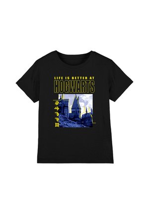 Cotton Soul, HARRY POTTER LIFE IS BETTER AT HOGWARTS UNISEX - Print T-shirt - black
