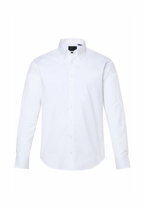 Hvid skjorte med knaplukning lavet af bomuld, med klassisk krave, lange ærmer og knaplukning fortil. Glat tekstur.