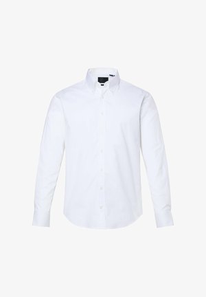 Hvid skjorte med knaplukning lavet af bomuld, med klassisk krave, lange ærmer og knaplukning fortil. Glat tekstur.