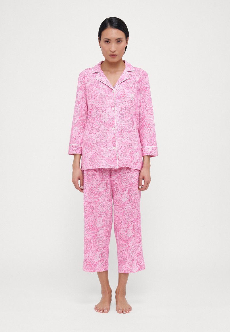 Lauren Ralph Lauren 3/4 SLEEVE CLASSIC NOTCH COLLAR - Σετ πιτζάμας - pink