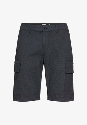 Mørkegrå cargo shorts med en struktureret overflade, der har to sidelommer, en knaplukning og en afslappet pasform.