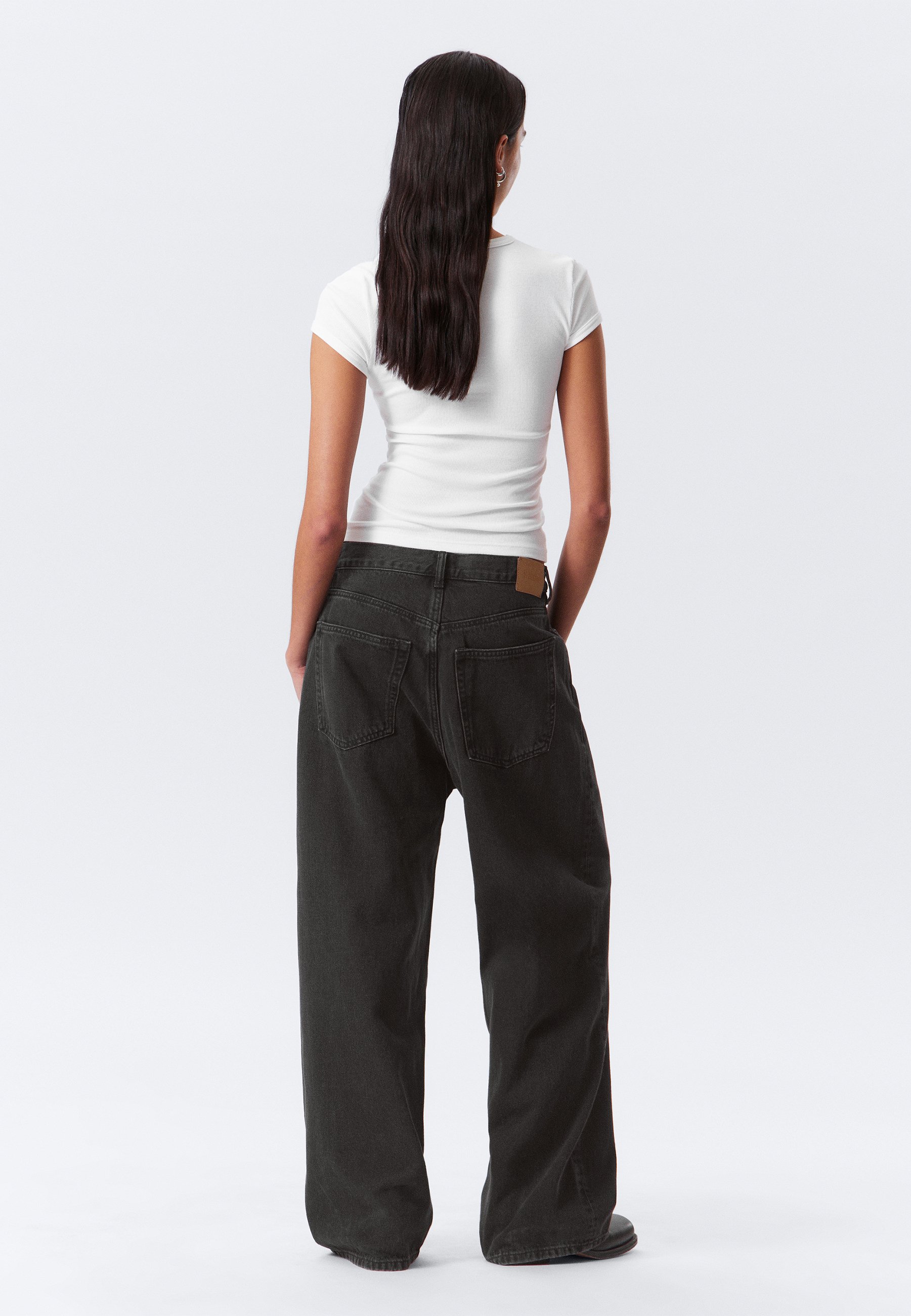 パンツ Weekday astro loose buggy jeans 30/32 astro loose baggy leg jeans - Tuned Black - Black | Weekday EU
