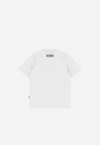 Short-sleeve white cotton t-shirt featuring a small black "WASTEDPARIS" logo on the upper back and a label on the side seam.