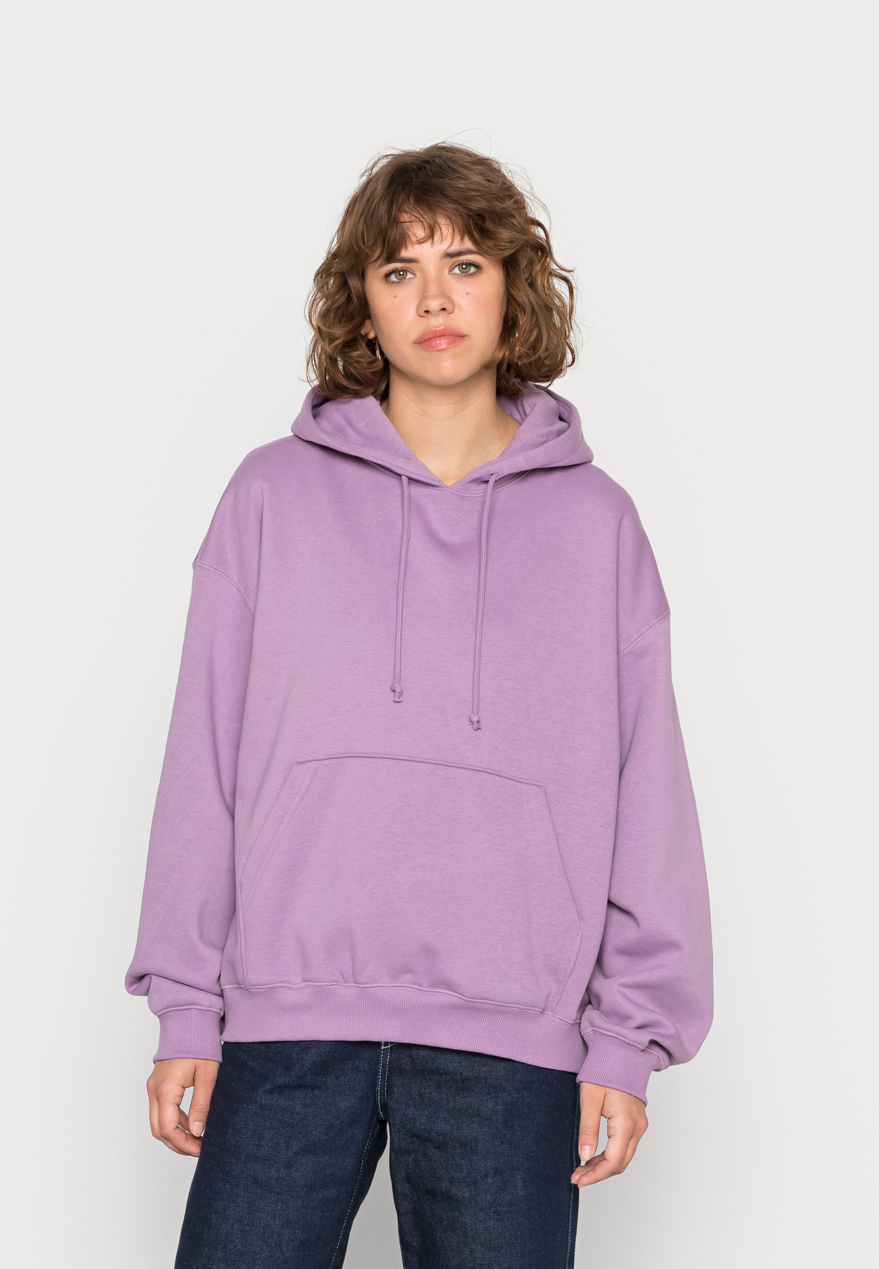 Weekday ESSENCE STANDARD HOODIE - Sweatshirt - purple overdyed melange/ purple - Zalando.de