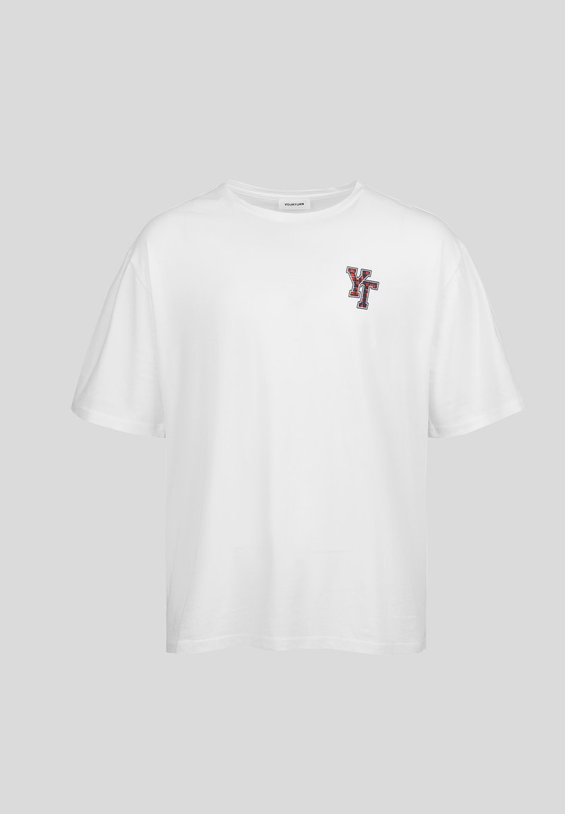 YOURTURN T-shirt print wit YOURTURN T-shirt print wit