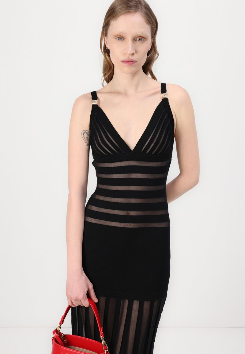 Elisabetta Franchi WOMEN'S DRESS WITH TRANSPARENCY DETAIL - Maxi dress -  nero/black - Zalando.co.uk