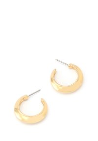 Boucles d'oreilles en or avec une finition polie, présentant une forme arrondie simple et une fermeture à tige sécurisée.