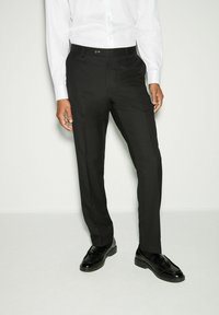 Next REGULAR FIT TRIMMED TEXTURED SELF LAPEL - Püksid - black