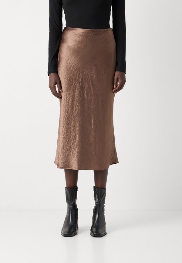 SKIRT MID LENGTH BIAS CUT - A-line skirt - melted nougat4