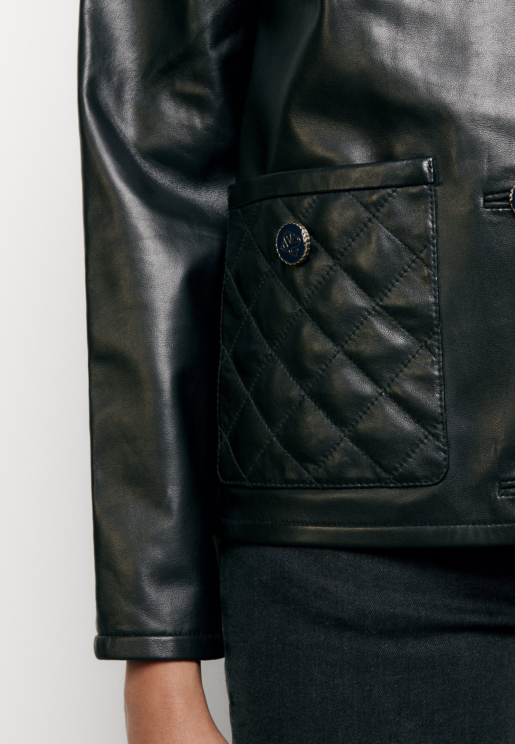sandro SHANON Leren jas noirZwart Zalando.nl sandro Leren jas blackZwart Zalando.nl