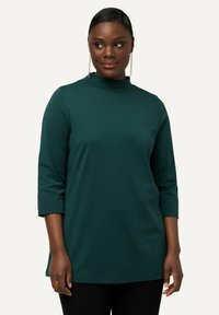 Ulla Popken CLASSIC STEHKRAGEN 3/4-ARM - Långärmad tröja - dark green