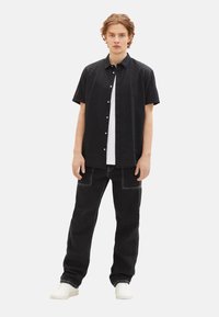 TOM TAILOR KURZARM STRUCTURED - Camisa - schwarz