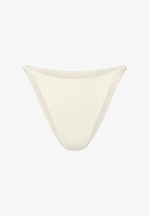 Light beige bikini bottom with ribbed texture, low-rise design, and minimal coverage. Features smooth edges and discreet side seams.