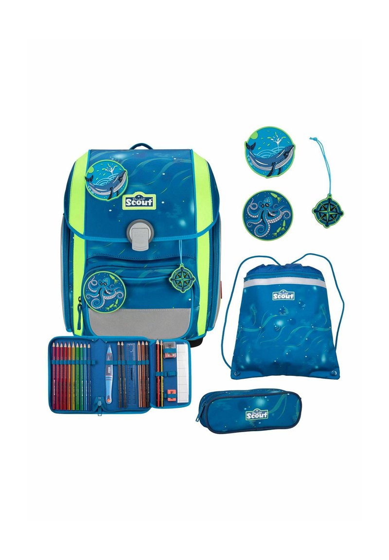 Scout GENIUS SET 4-TEILIG - Juego de mochilas escolares - deep sea