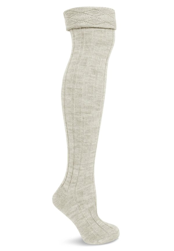OVER KNEE CUFFED 2 PACK - Overkneestrümpfe - wollweiß