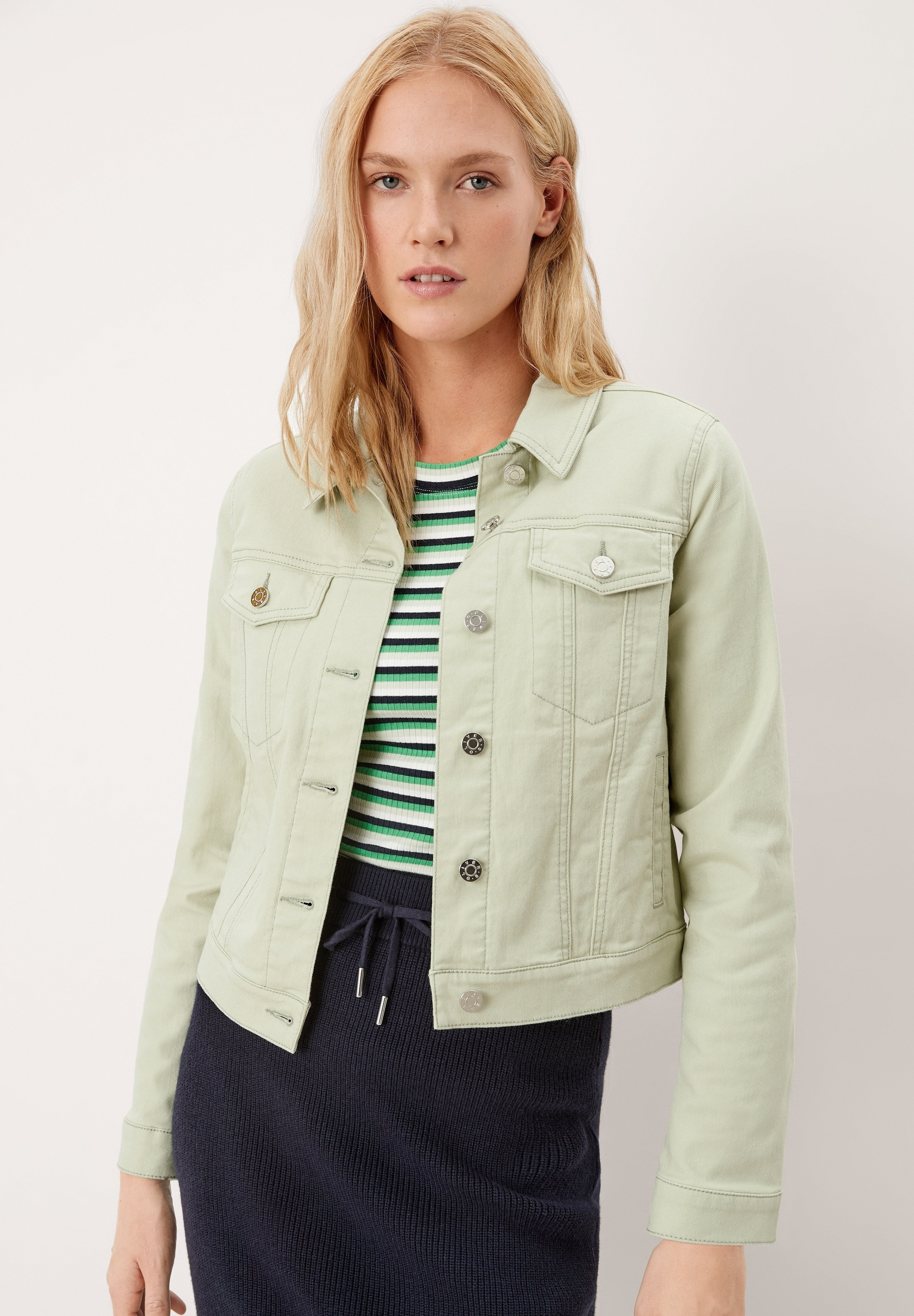 Someday Damen Jeansjacke NENIMA - Boxy Schnitt, Rinsed Waschung, Schalkragen