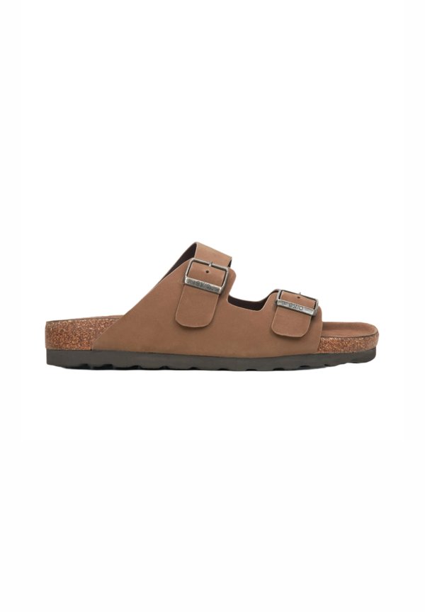 NATURALNEGO Z GRUBYMI PASKAMI - Pantolette flach