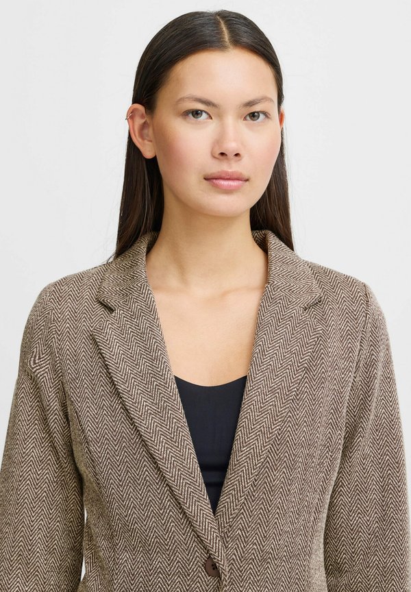 KATE JACQUARD - Blazer - java almond milk herringbone4