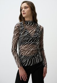 ZEBRA-PRINT WITH GLITTER DETAIL - Blouse - black