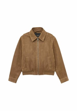 REGULAR FIT  GIA ZIP THROUGH  - Læderjakker - tan