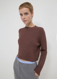 Calliope CROP TRECCE - Strickpullover - marrone