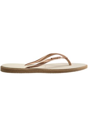 Havaianas SLIM POINT - T-bar sandals - rose gold/beige