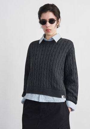 CARTER SWEATER - Džemper - black  garment dyed
